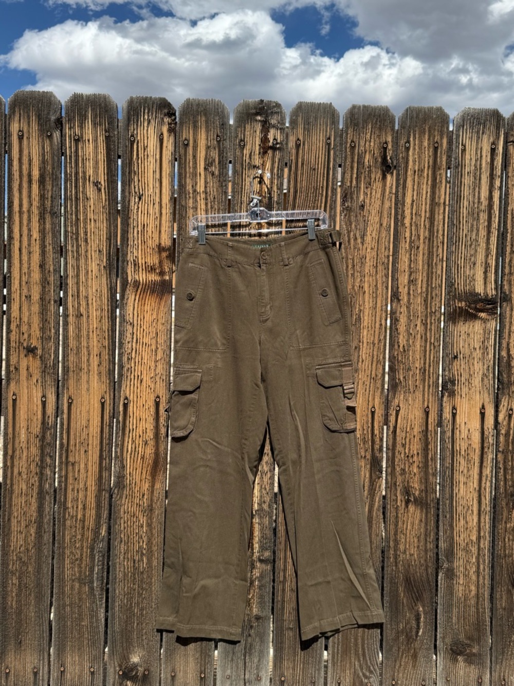 Lauren Ralph Lauren Olive Utility Straight-Leg Cargo Pants